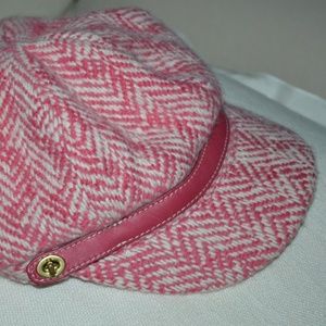 pink newsboy hat
